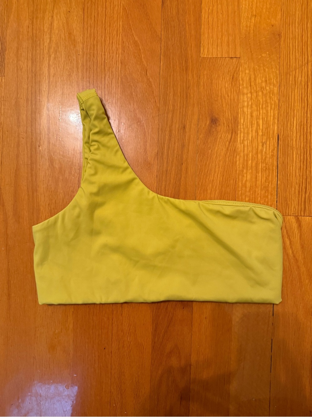 aerie One-Shoulder Crop Top - Lime Yellow